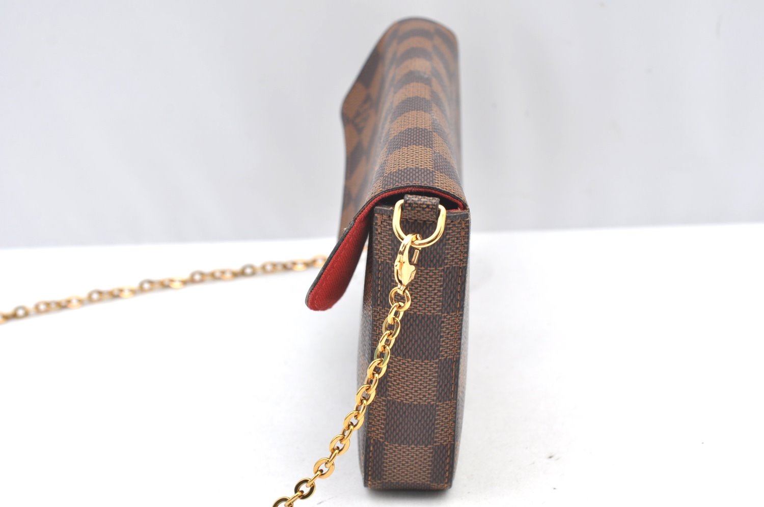 Authentic Louis Vuitton Damier Pochette Felicie N63032 Shoulder Cross Bag K9022