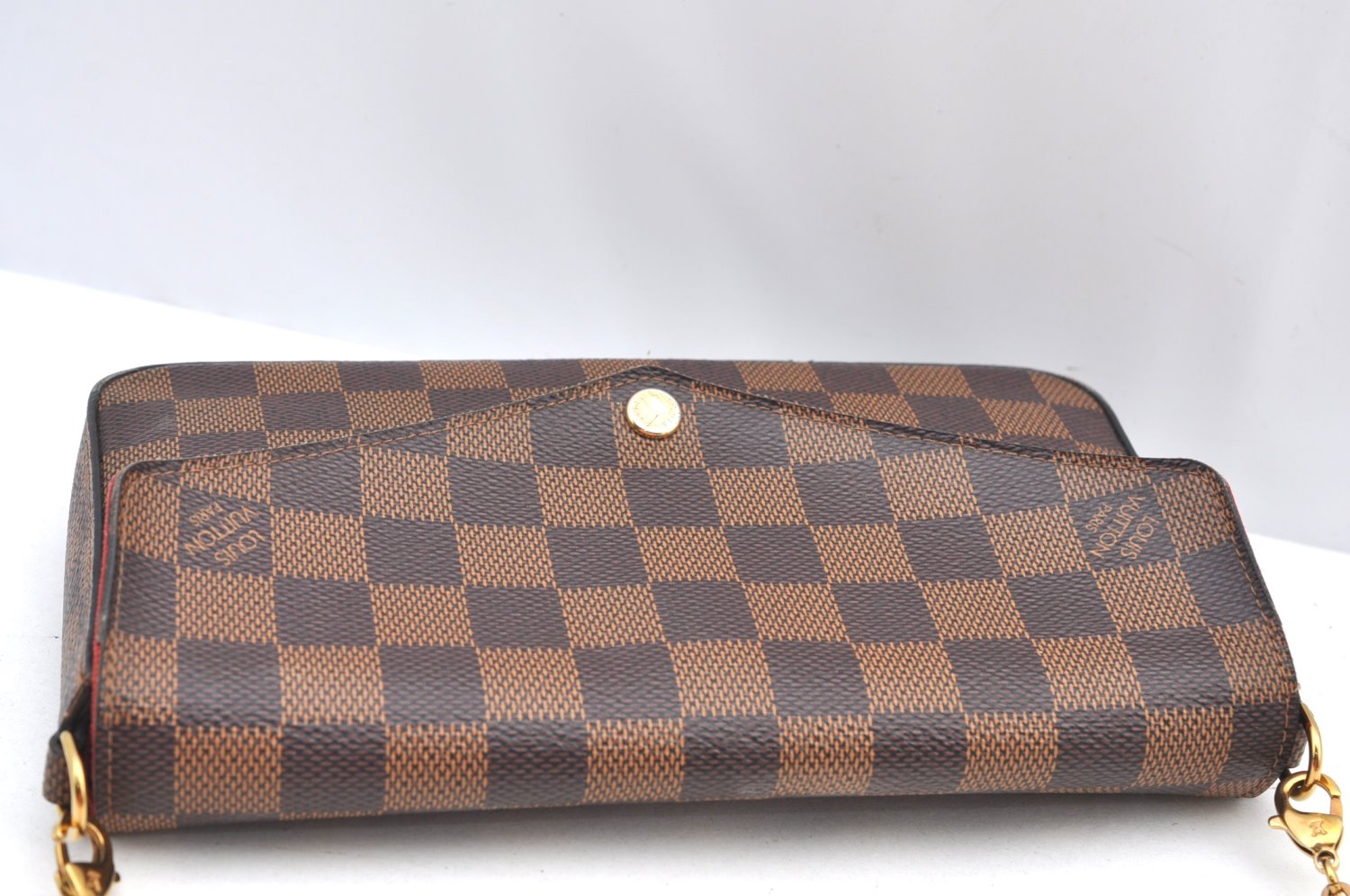 Authentic Louis Vuitton Damier Pochette Felicie N63032 Shoulder Cross Bag K9022