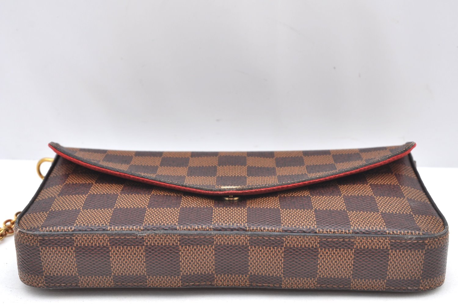 Authentic Louis Vuitton Damier Pochette Felicie N63032 Shoulder Cross Bag K9022