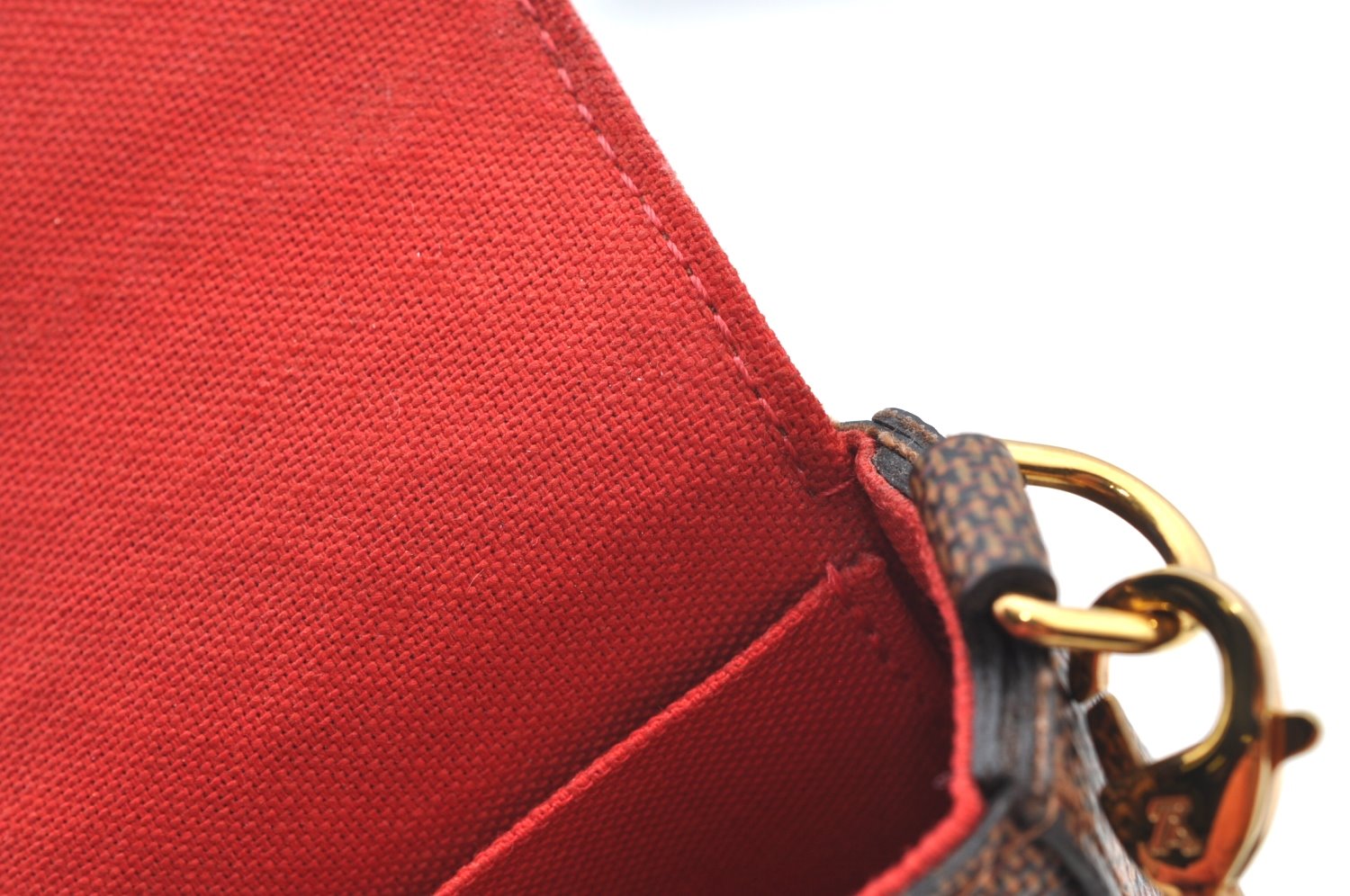 Authentic Louis Vuitton Damier Pochette Felicie N63032 Shoulder Cross Bag K9022