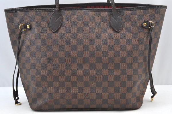 Authentic Louis Vuitton Damier Neverfull MM Shoulder Tote Bag N51105 LV K9025