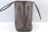 Authentic Louis Vuitton Damier Neverfull MM Shoulder Tote Bag N51105 LV K9025