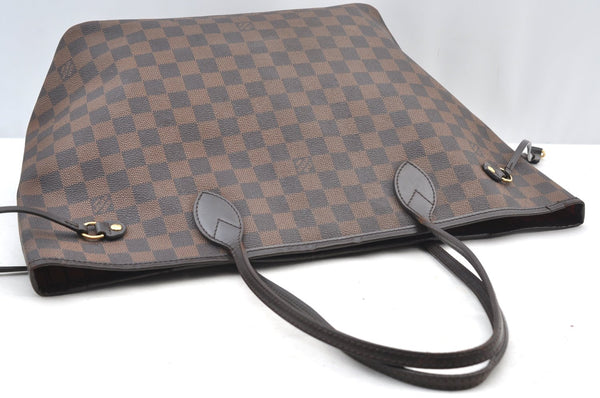 Authentic Louis Vuitton Damier Neverfull MM Shoulder Tote Bag N51105 LV K9025