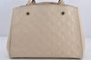 Auth Louis Vuitton Monogram Empreinte Montaigne MM 2Way Hand Bag White LV K9026