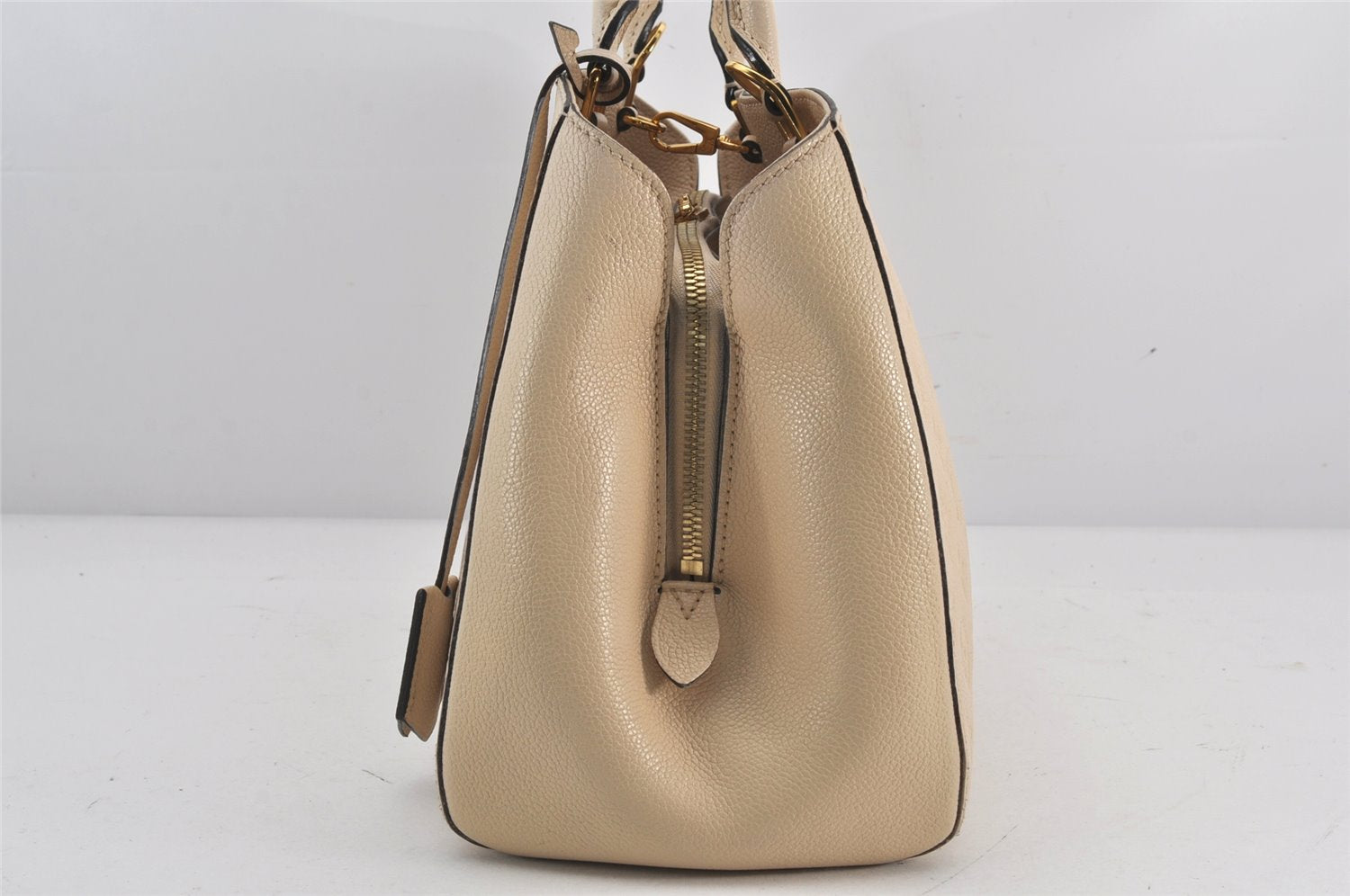 Auth Louis Vuitton Monogram Empreinte Montaigne MM 2Way Hand Bag White LV K9026