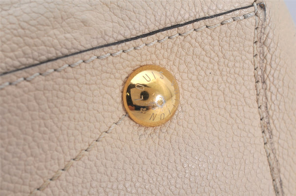 Auth Louis Vuitton Monogram Empreinte Montaigne MM 2Way Hand Bag White LV K9026
