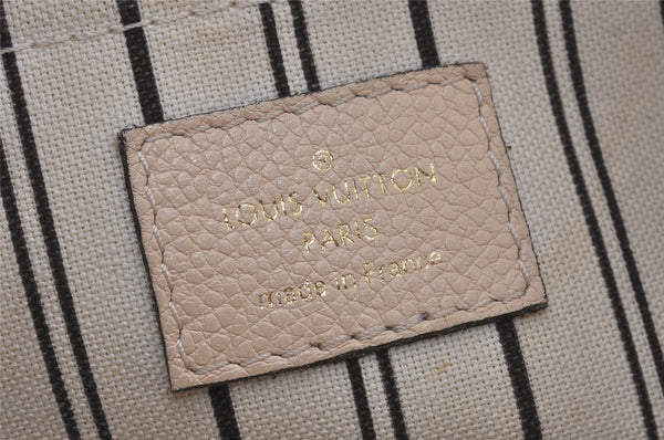 Auth Louis Vuitton Monogram Empreinte Montaigne MM 2Way Hand Bag White LV K9026