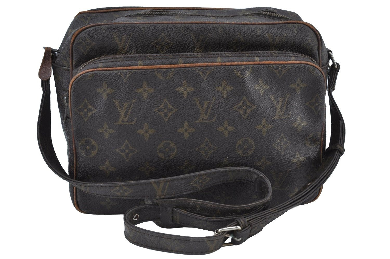Authentic Louis Vuitton Monogram Nile Shoulder Cross Body Bag Old Model LV K9038