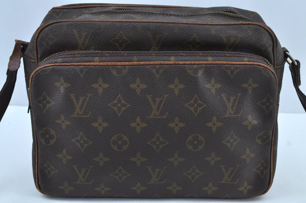 Authentic Louis Vuitton Monogram Nile Shoulder Cross Body Bag Old Model LV K9038