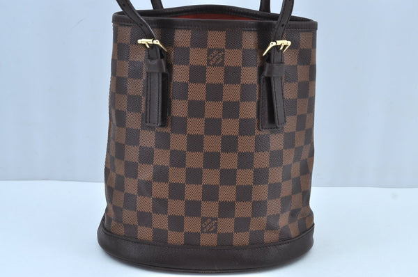 Authentic Louis Vuitton Damier Marais Bucket Shoulder Tote Bag N42240 LV K9044