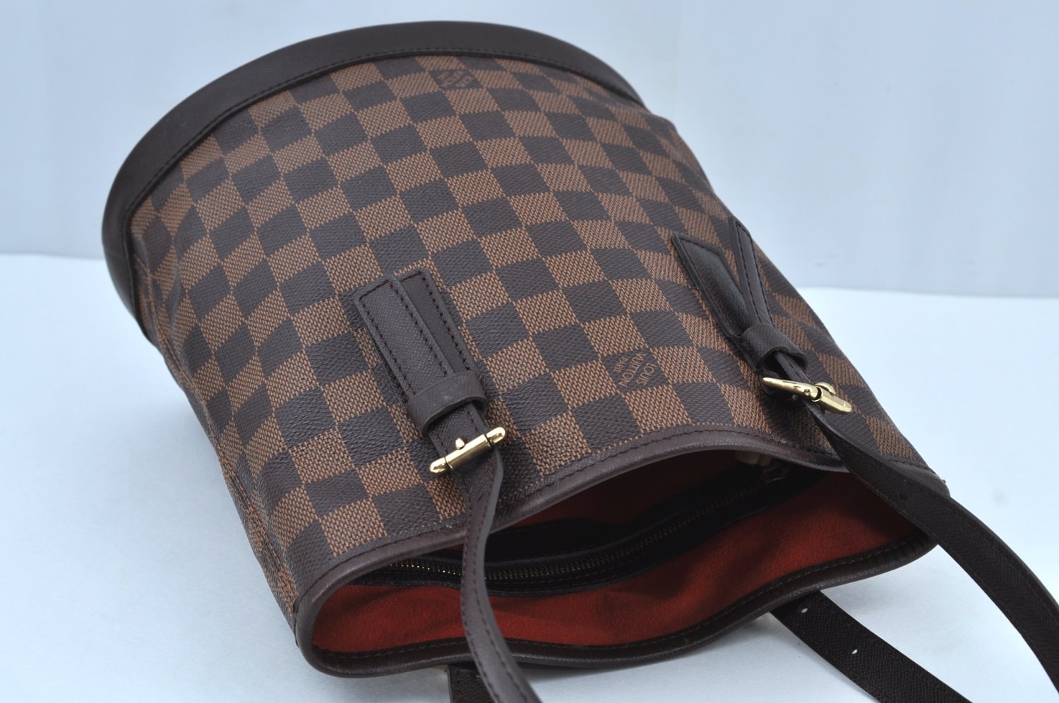 Authentic Louis Vuitton Damier Marais Bucket Shoulder Tote Bag N42240 LV K9044