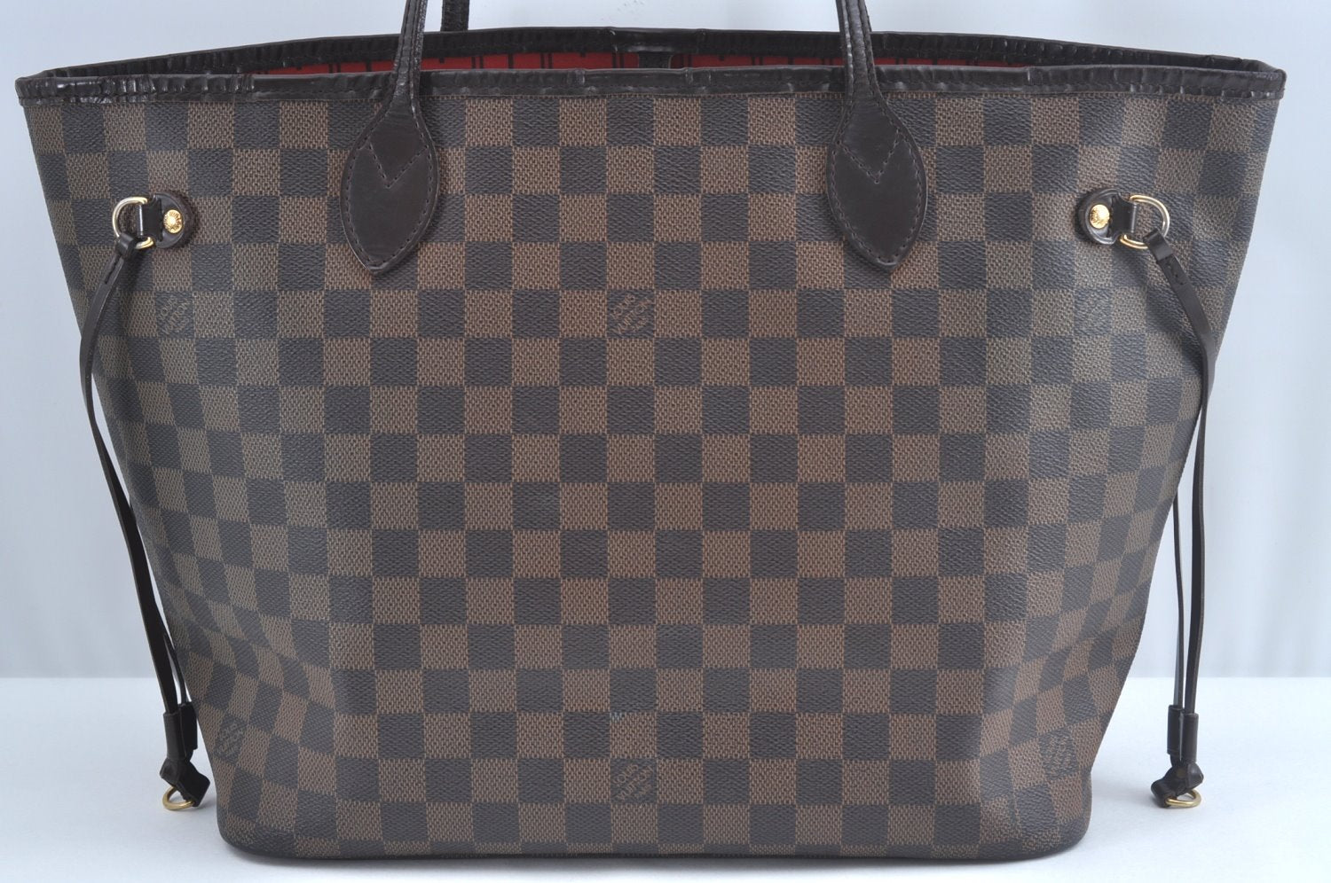 Authentic Louis Vuitton Damier Neverfull MM Shoulder Tote Bag N51105 LV K9049