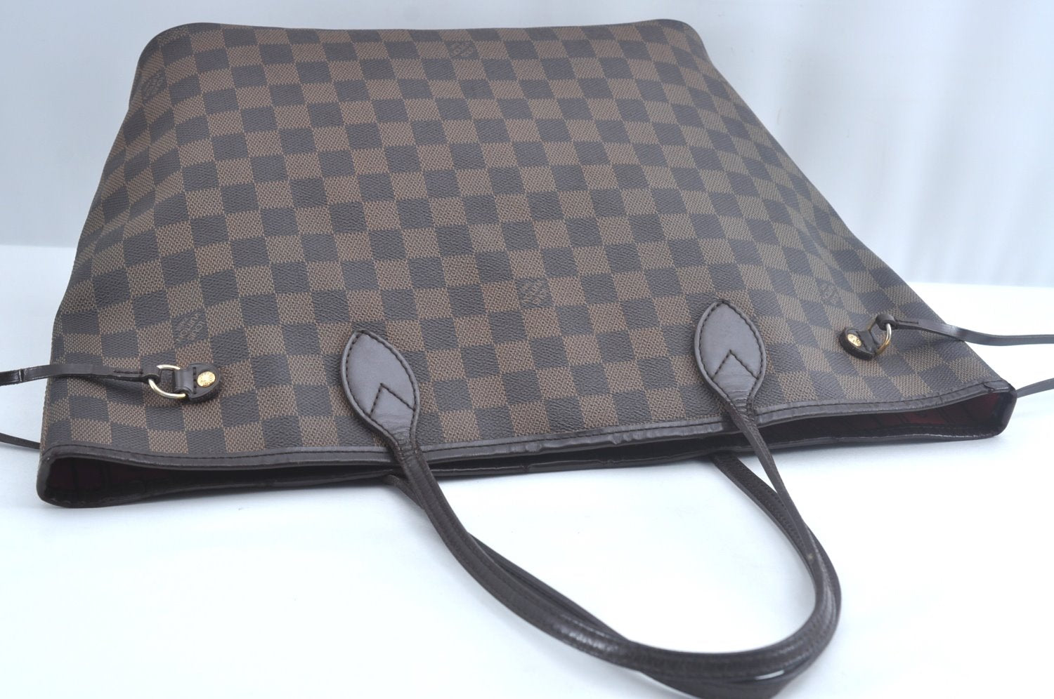 Authentic Louis Vuitton Damier Neverfull MM Shoulder Tote Bag N51105 LV K9049