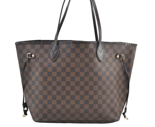 Authentic Louis Vuitton Damier Neverfull MM Shoulder Tote Bag N51105 LV K9051