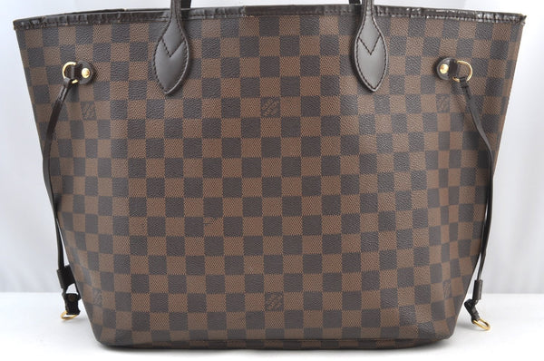 Authentic Louis Vuitton Damier Neverfull MM Shoulder Tote Bag N51105 LV K9051