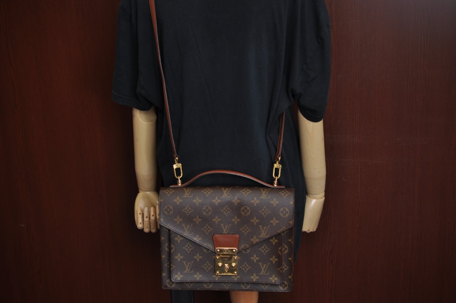 Authentic Louis Vuitton Monogram Monceau 2Way Shoulder Hand Bag M51185 LV K9052