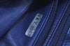 Authentic CHANEL Lamb Skin Bicolore CoCo Mark Chain Shoulder Bag Blue K9057