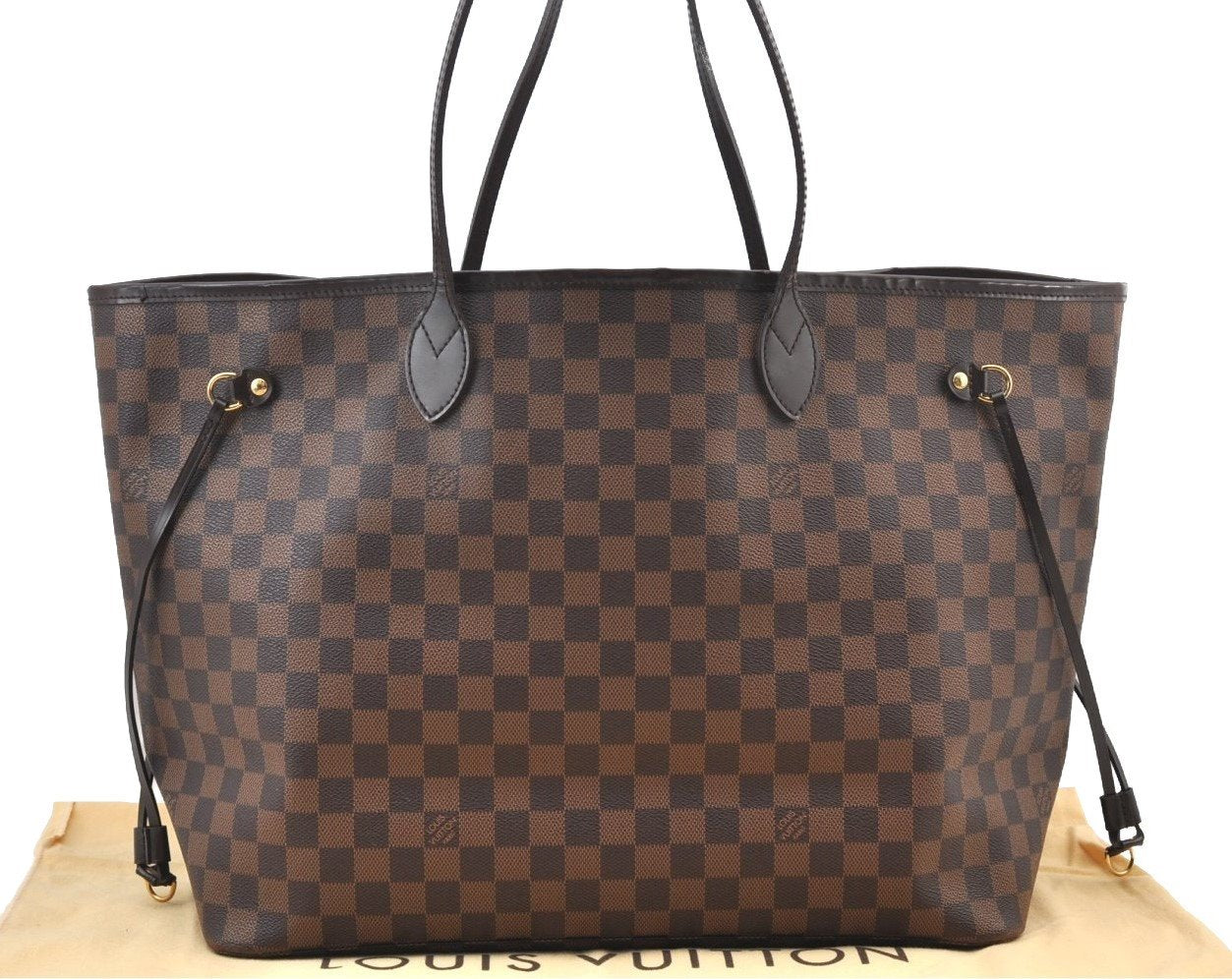 Authentic Louis Vuitton Damier Neverfull GM Shoulder Tote Bag N51106 LV K9059