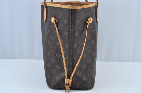 Authentic Louis Vuitton Monogram Neverfull MM Shoulder Tote Bag M40156 LV K9060