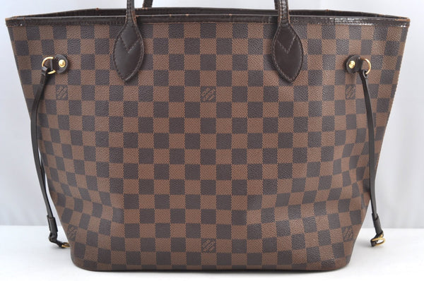 Authentic Louis Vuitton Damier Neverfull MM Shoulder Tote Bag N41358 LV K9061