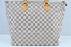 Authentic Louis Vuitton Damier Azur Saleya GM Shoulder Tote Bag N51184 LV K9062