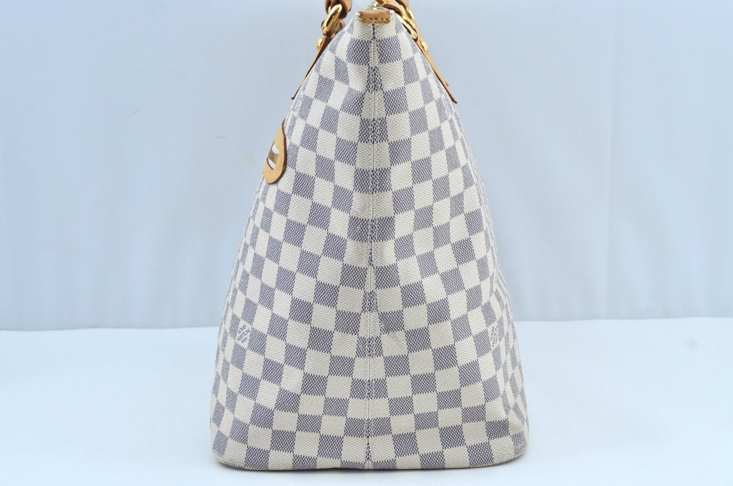 Authentic Louis Vuitton Damier Azur Saleya GM Shoulder Tote Bag N51184 LV K9062