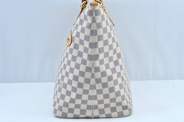 Authentic Louis Vuitton Damier Azur Saleya GM Shoulder Tote Bag N51184 LV K9062