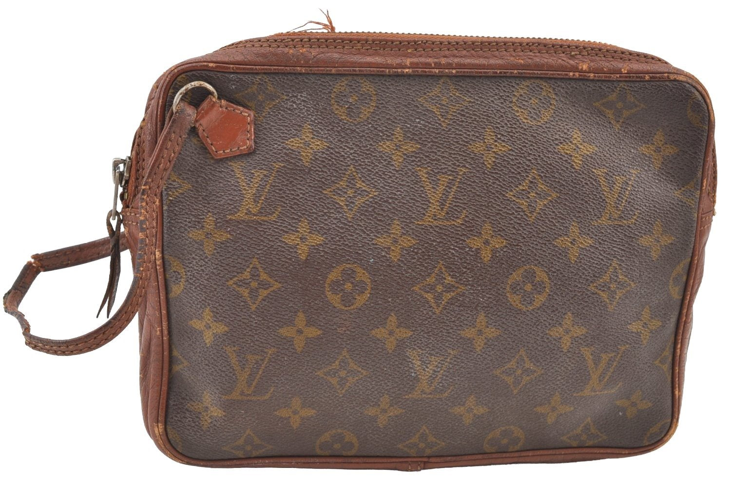 Authentic Louis Vuitton Monogram Pochette Sport Clutch Bag Old Model Junk K9063