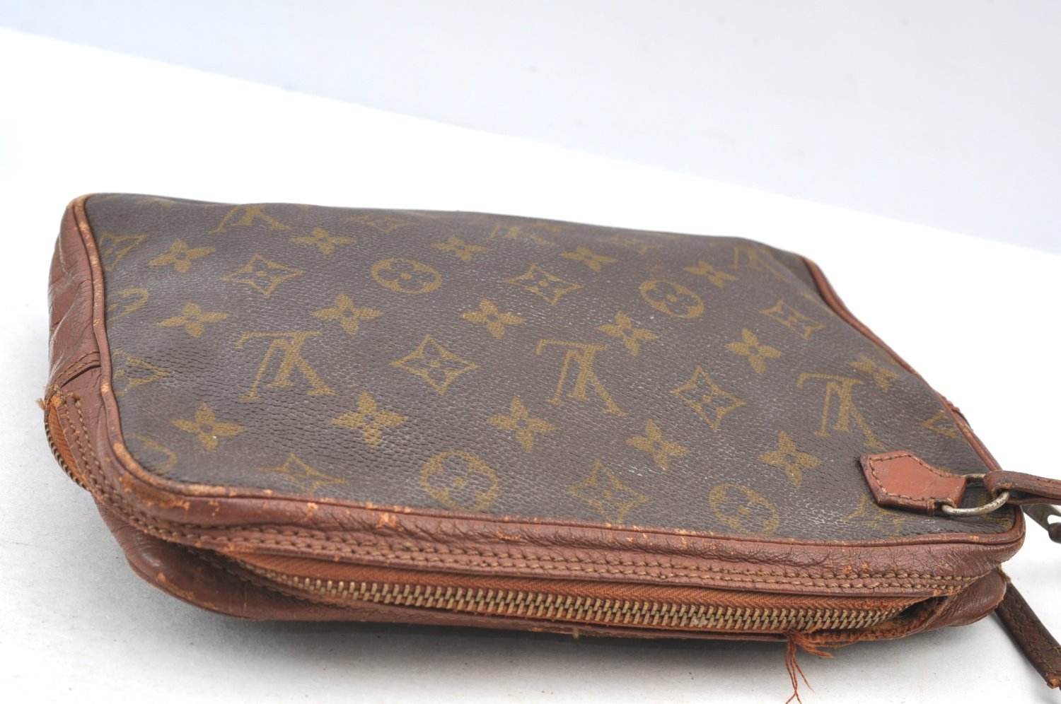 Authentic Louis Vuitton Monogram Pochette Sport Clutch Bag Old Model Junk K9063