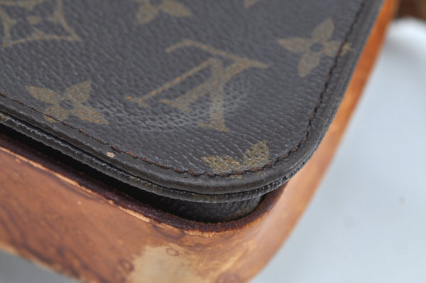 Auth Louis Vuitton Monogram Cartouchiere MM M51253 Shoulder Cross Bag Junk K9065