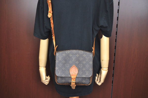 Auth Louis Vuitton Monogram Cartouchiere MM M51253 Shoulder Cross Bag Junk K9065