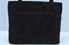Authentic CHANEL Vintage Suede Medallion CC Logo Shoulder Tote Bag Black K9082