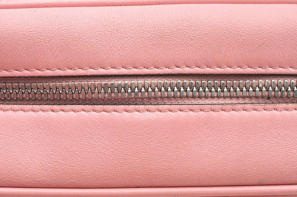 Authentic GUCCI GG Marmont Chain Shoulder Cross Bag Leather 447632 Pink K9083