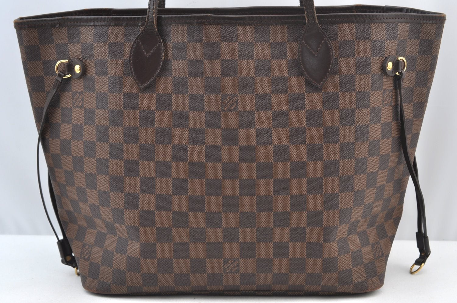 Authentic Louis Vuitton Damier Neverfull MM Shoulder Tote Bag N51105 LV K9089