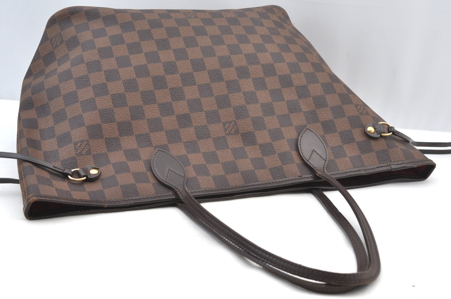 Authentic Louis Vuitton Damier Neverfull MM Shoulder Tote Bag N51105 LV K9089