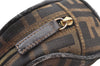 Authentic FENDI Vintage Zucca Pouch Purse Canvas Leather Brown Junk K9092