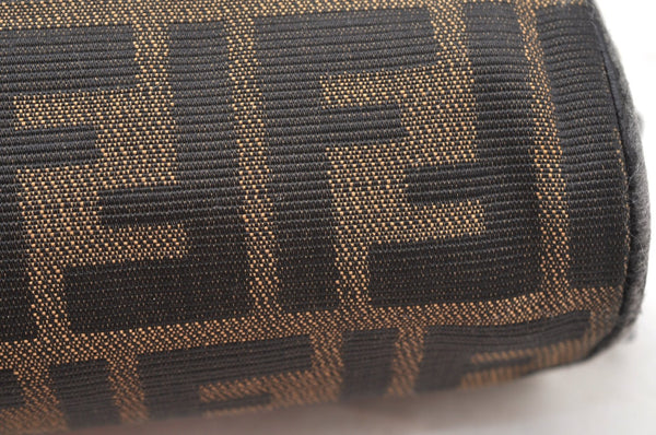 Authentic FENDI Vintage Zucca Pouch Purse Canvas Leather Brown Junk K9092