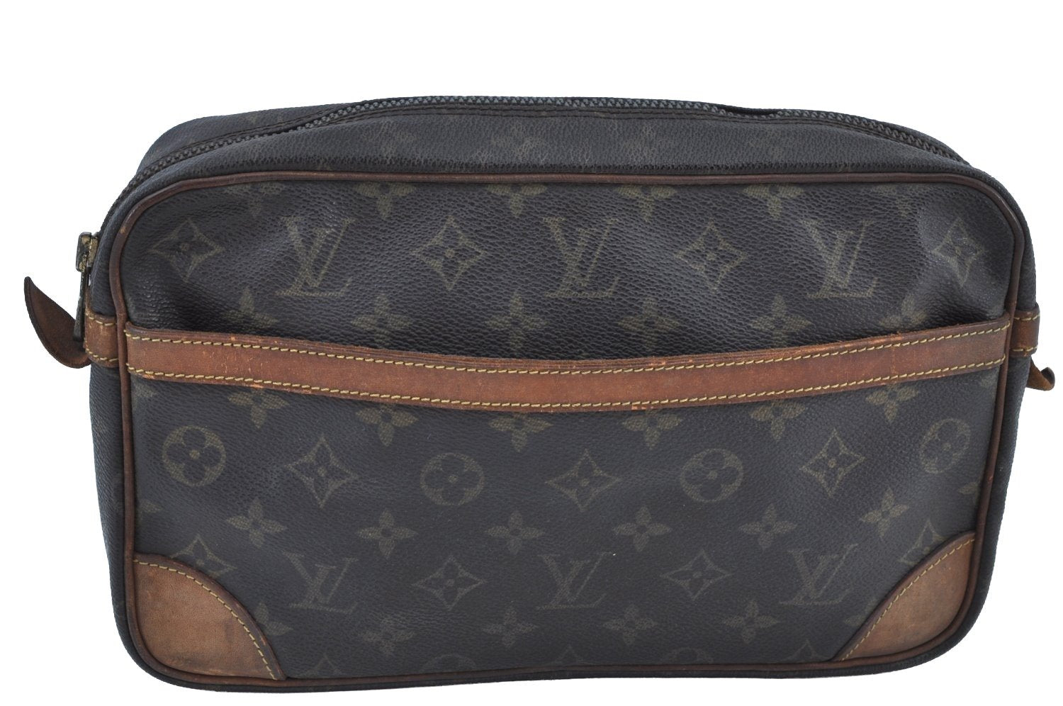 Authentic Louis Vuitton Monogram Compiegne 28 Clutch Hand Bag M51845 LV K9098