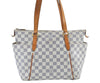 Authentic Louis Vuitton Damier Azur Totally PM Tote Bag White N41280 LV K9099