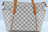 Authentic Louis Vuitton Damier Azur Totally PM Tote Bag White N41280 LV K9099