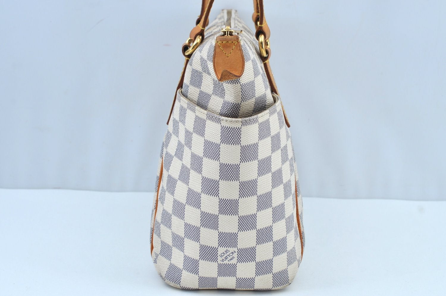 Authentic Louis Vuitton Damier Azur Totally PM Tote Bag White N41280 LV K9099