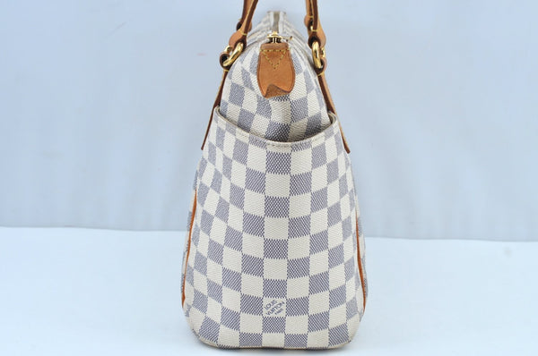 Authentic Louis Vuitton Damier Azur Totally PM Tote Bag White N41280 LV K9099