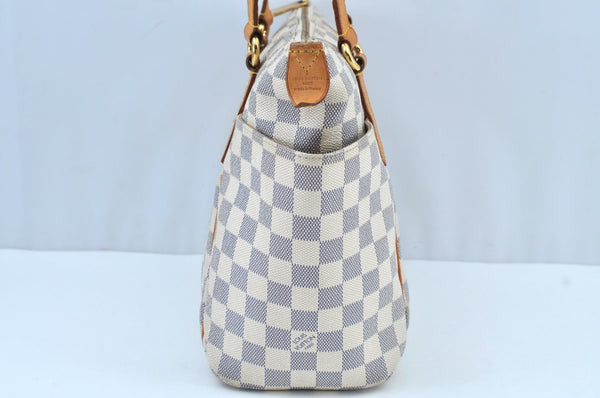 Authentic Louis Vuitton Damier Azur Totally PM Tote Bag White N41280 LV K9099