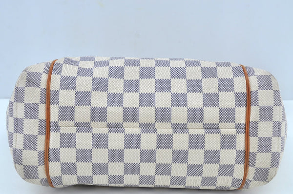 Authentic Louis Vuitton Damier Azur Totally PM Tote Bag White N41280 LV K9099