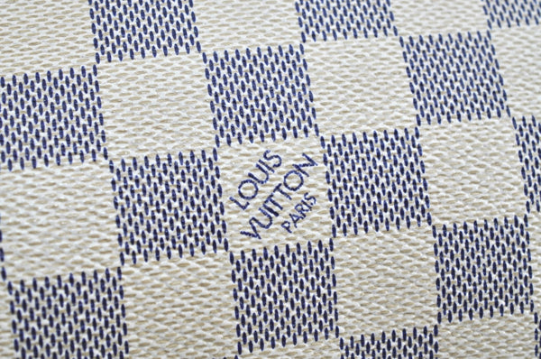 Authentic Louis Vuitton Damier Azur Totally PM Tote Bag White N41280 LV K9099