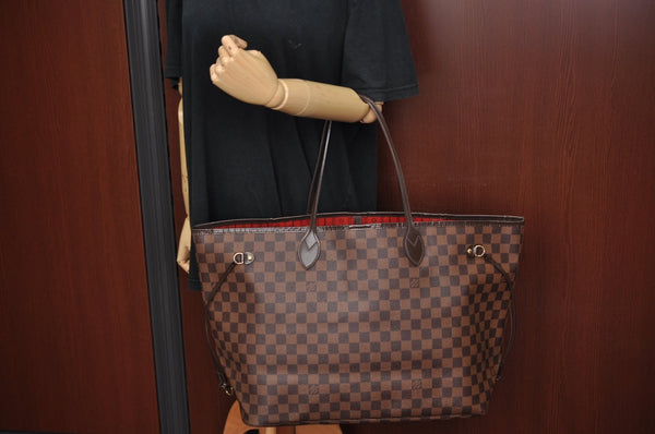 Authentic Louis Vuitton Damier Neverfull GM Shoulder Tote Bag N51106 LV K9112