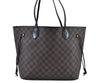 Authentic Louis Vuitton Damier Neverfull MM Shoulder Tote Bag N51105 LV K9114