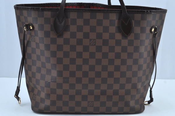 Authentic Louis Vuitton Damier Neverfull MM Shoulder Tote Bag N51105 LV K9114