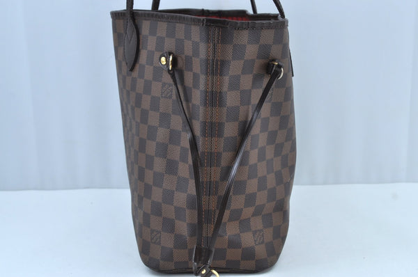 Authentic Louis Vuitton Damier Neverfull MM Shoulder Tote Bag N51105 LV K9114