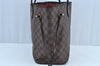 Authentic Louis Vuitton Damier Neverfull MM Shoulder Tote Bag N51105 LV K9114